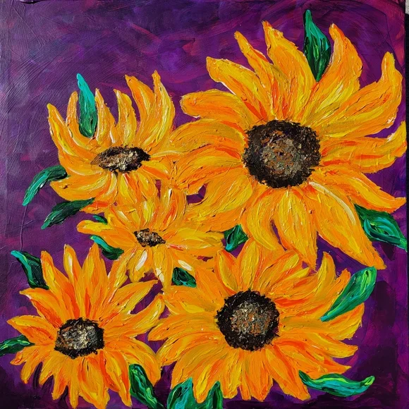 "Sun Chasers"Acrylic on Gallery Wrapped Canvas Original Artwork 24in X 24in - Picture 4 of 8